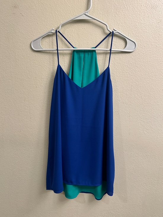 Express Tops - Express Reversible Spaghetti Strap Tank Top Size Small Blue Green